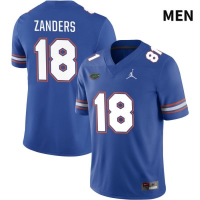 Men's Florida Gators #18 Dante Zanders NCAA Jordan Brand Royal NIL 2022 Authentic Stitched College Football Jersey APX5162JY